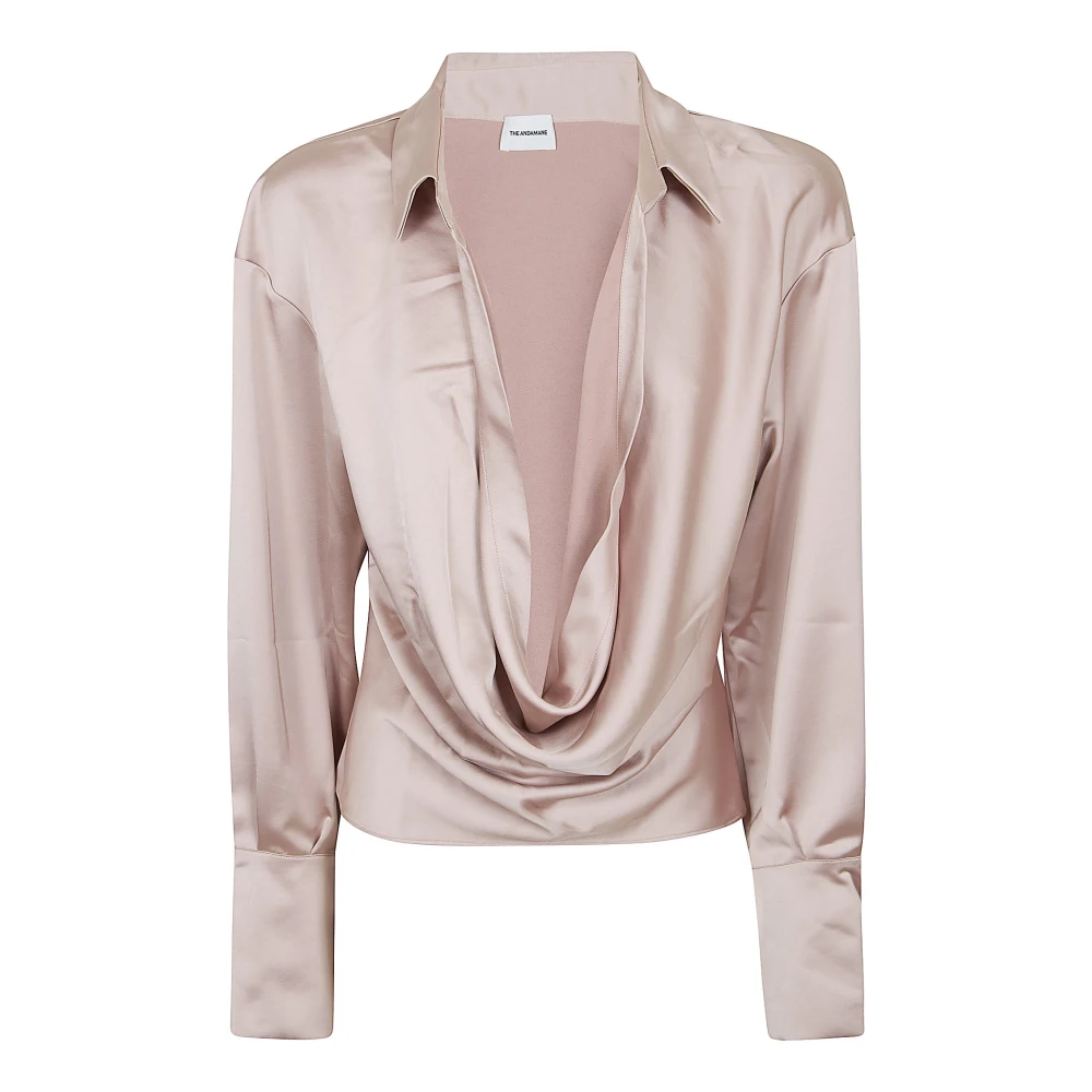 Andamane Women's Pink Lilia Satin Blouse - Blouses - S - Blouses & Shirts