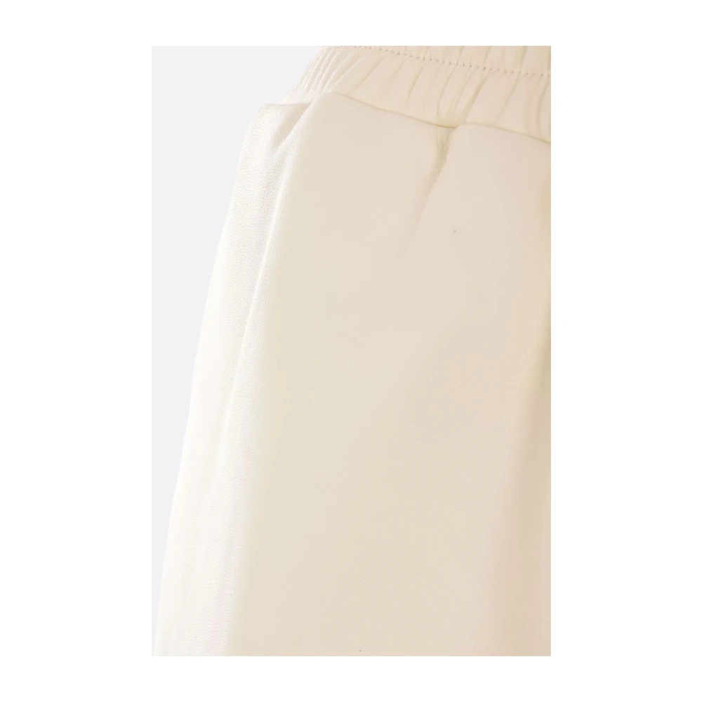 Arma Beige Cropped Leren Broek Beige Dames