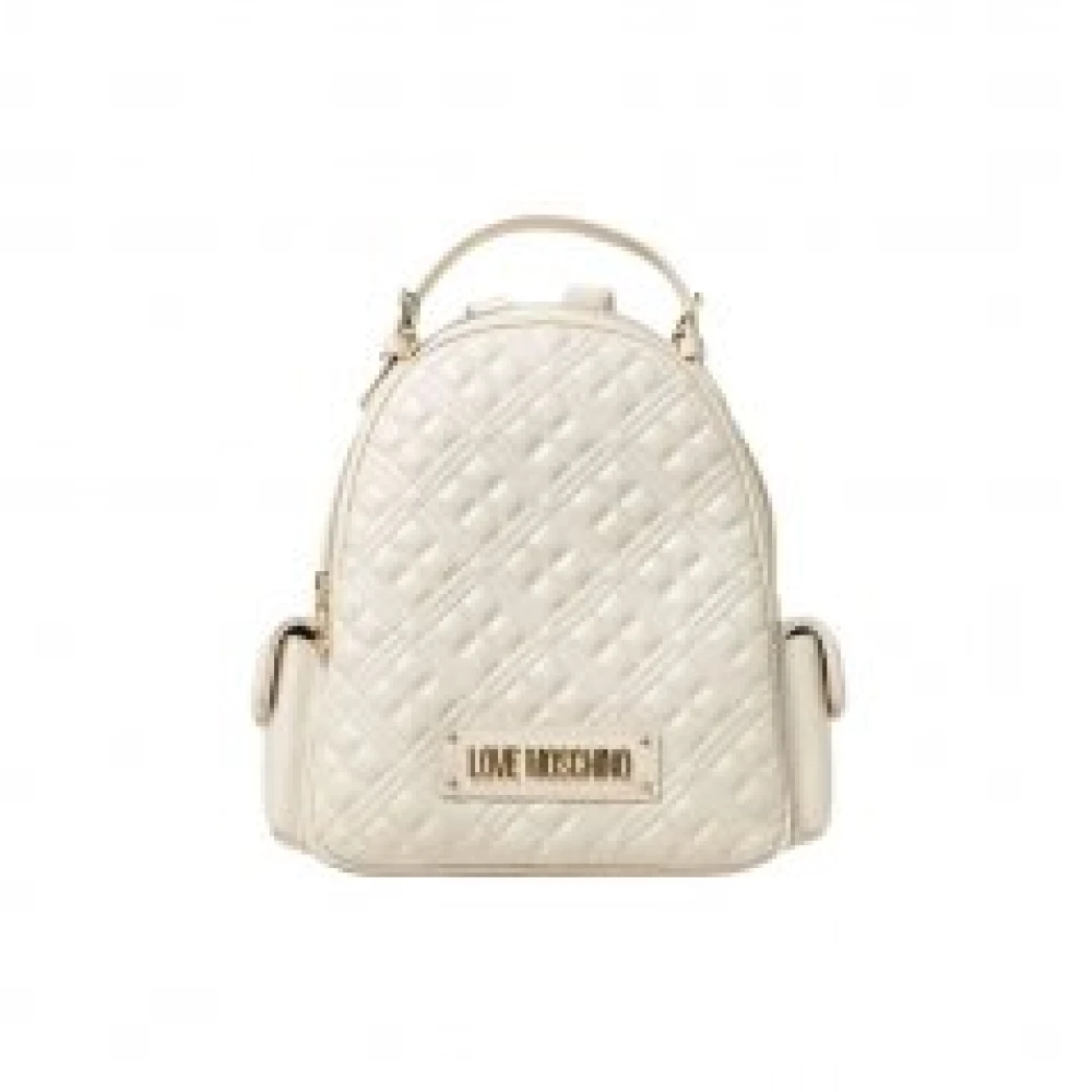 Love Moschino Gewatteerde PU Rugzak White Dames