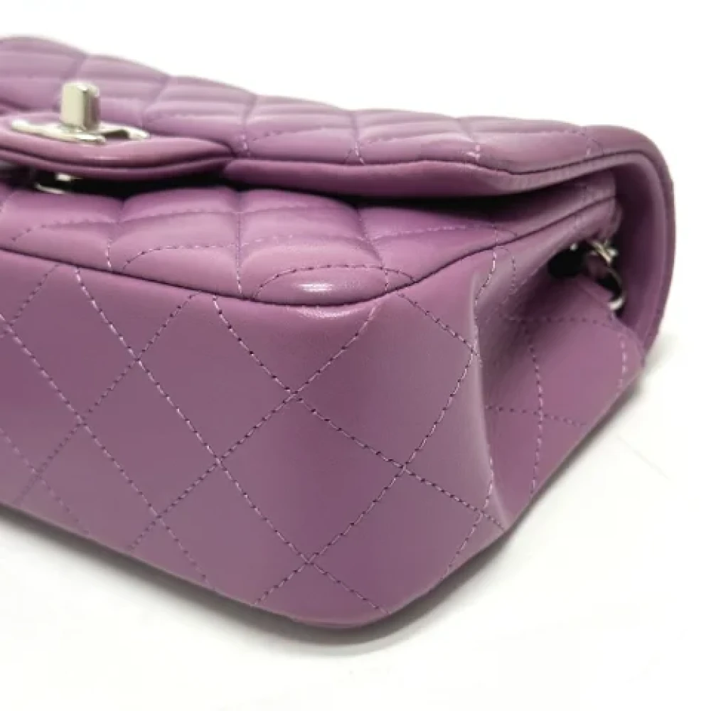 Chanel Vintage Pre-owned Leather chanel-bags Purple Dames