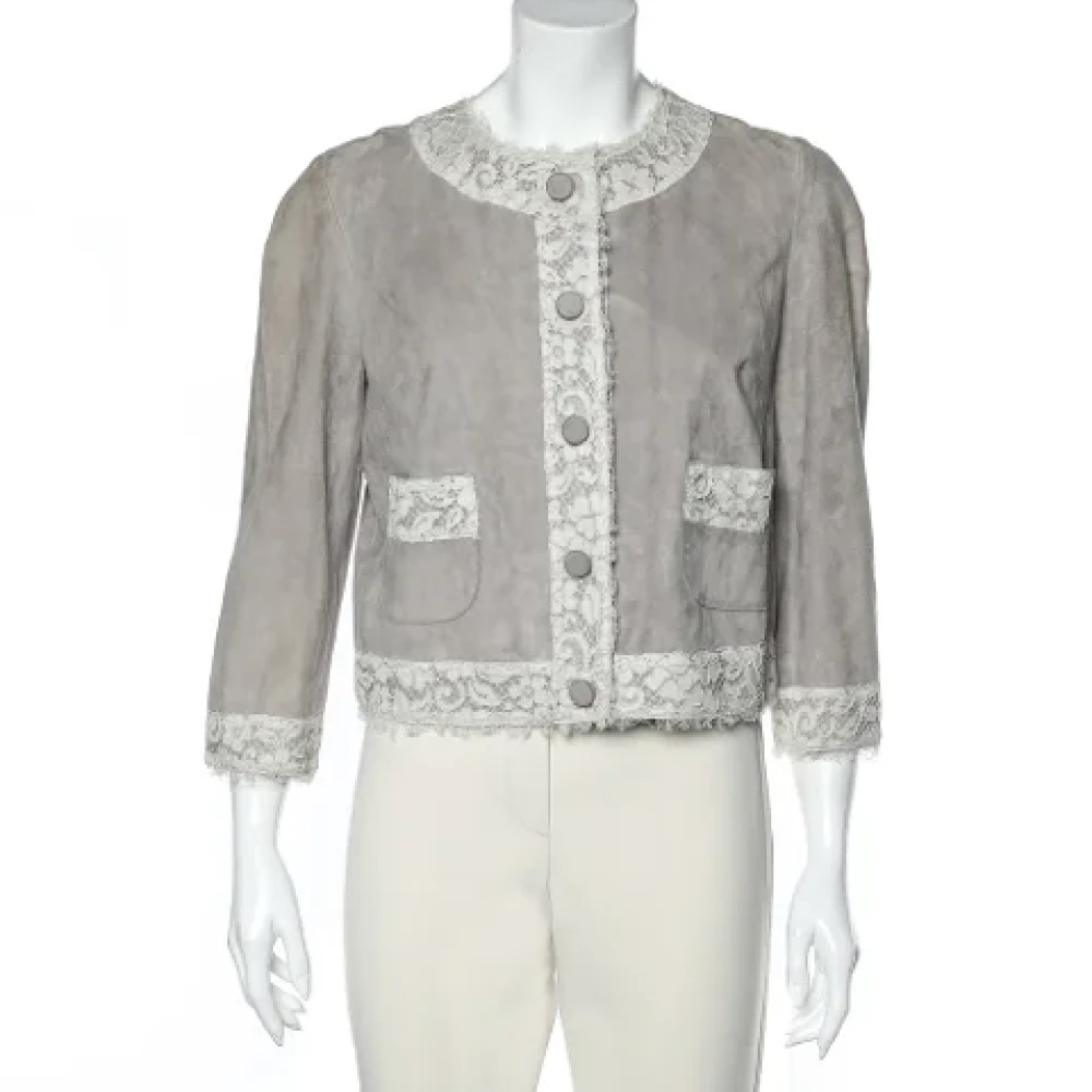 Dolce & Gabbana Pre-owned Lace outerwear Beige Dames