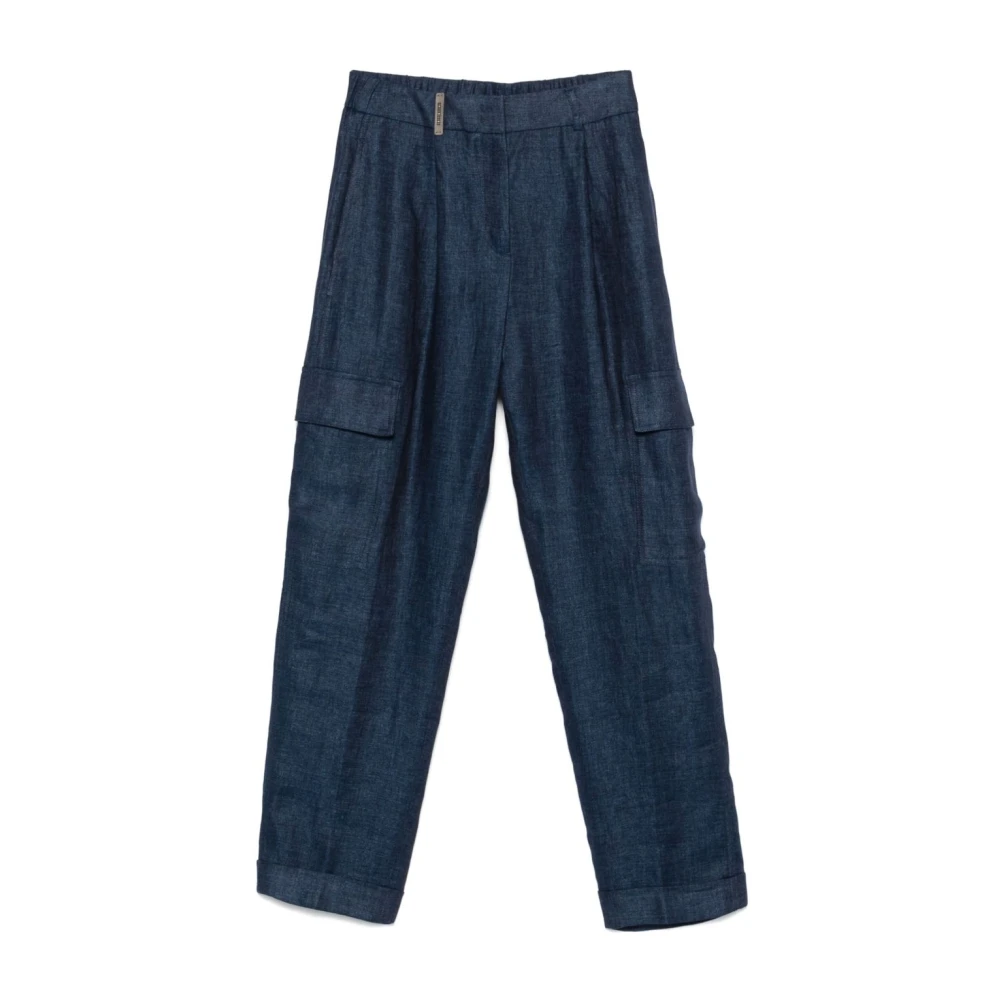 PESERICO Blauwe Broek Blue Dames