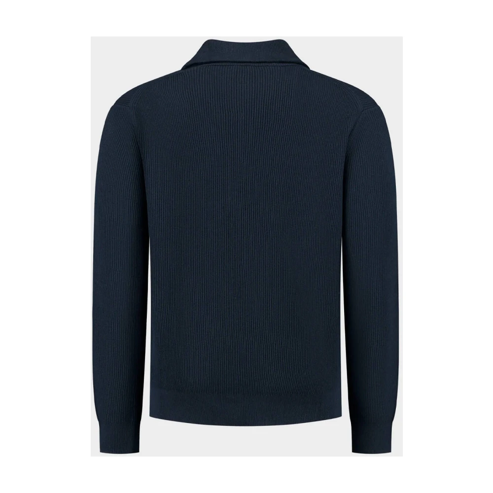 Pure Path Halfzip Gebreide Trui Blue Heren