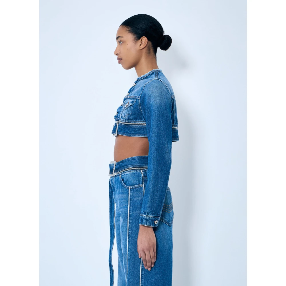 Jean Paul Gaultier Ritssluiting Denim Jacket Blue Dames
