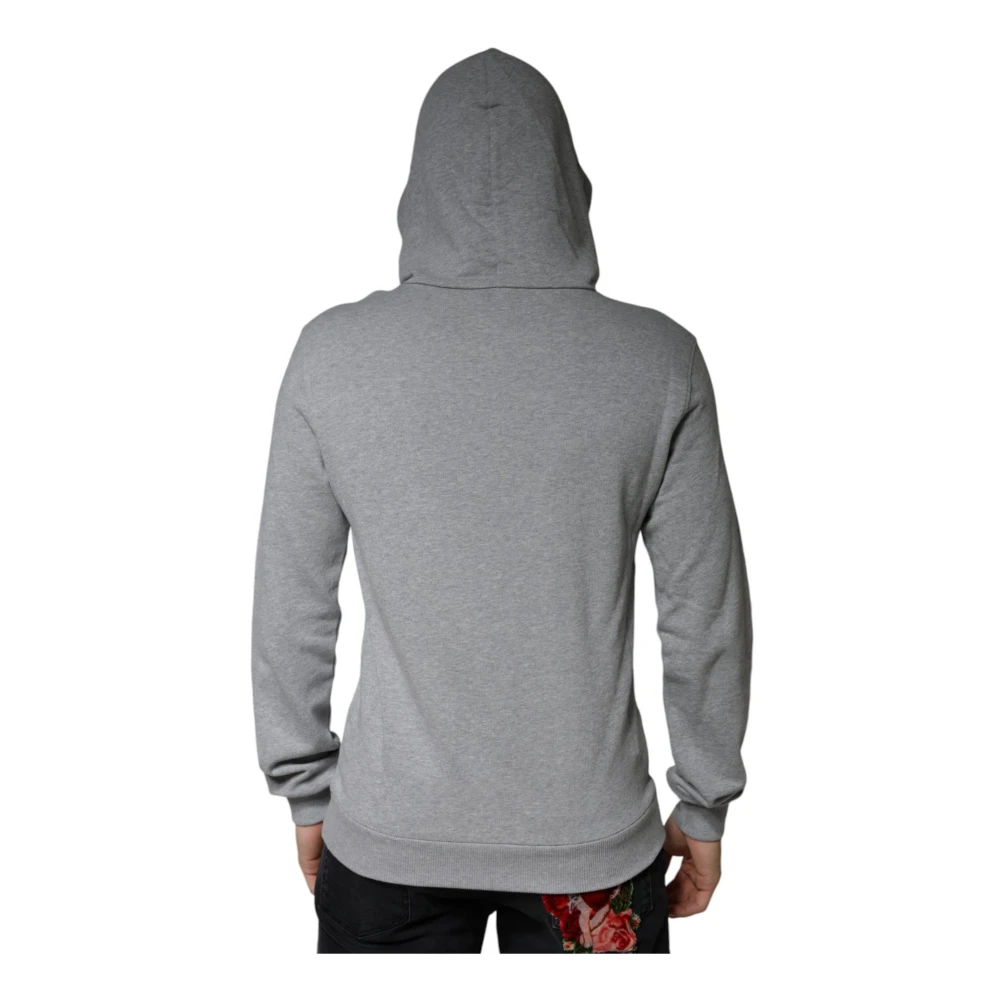 Dolce & Gabbana Grijze Katoenen Logo Hoodie Gray Heren