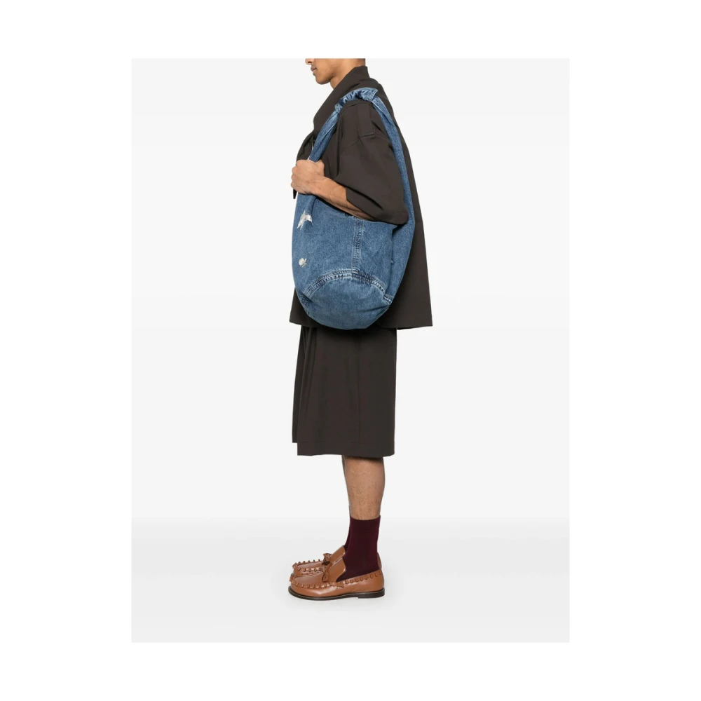 Our Legacy Indigo Blauwe Geborduurde Heuptas Blue Heren