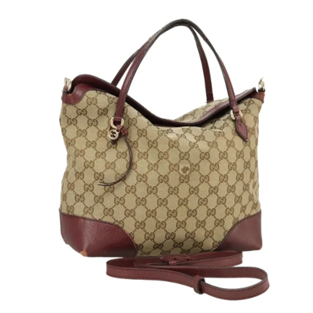 Gucci Vintage Pre-owned Canvas gucci-bags Beige Dames