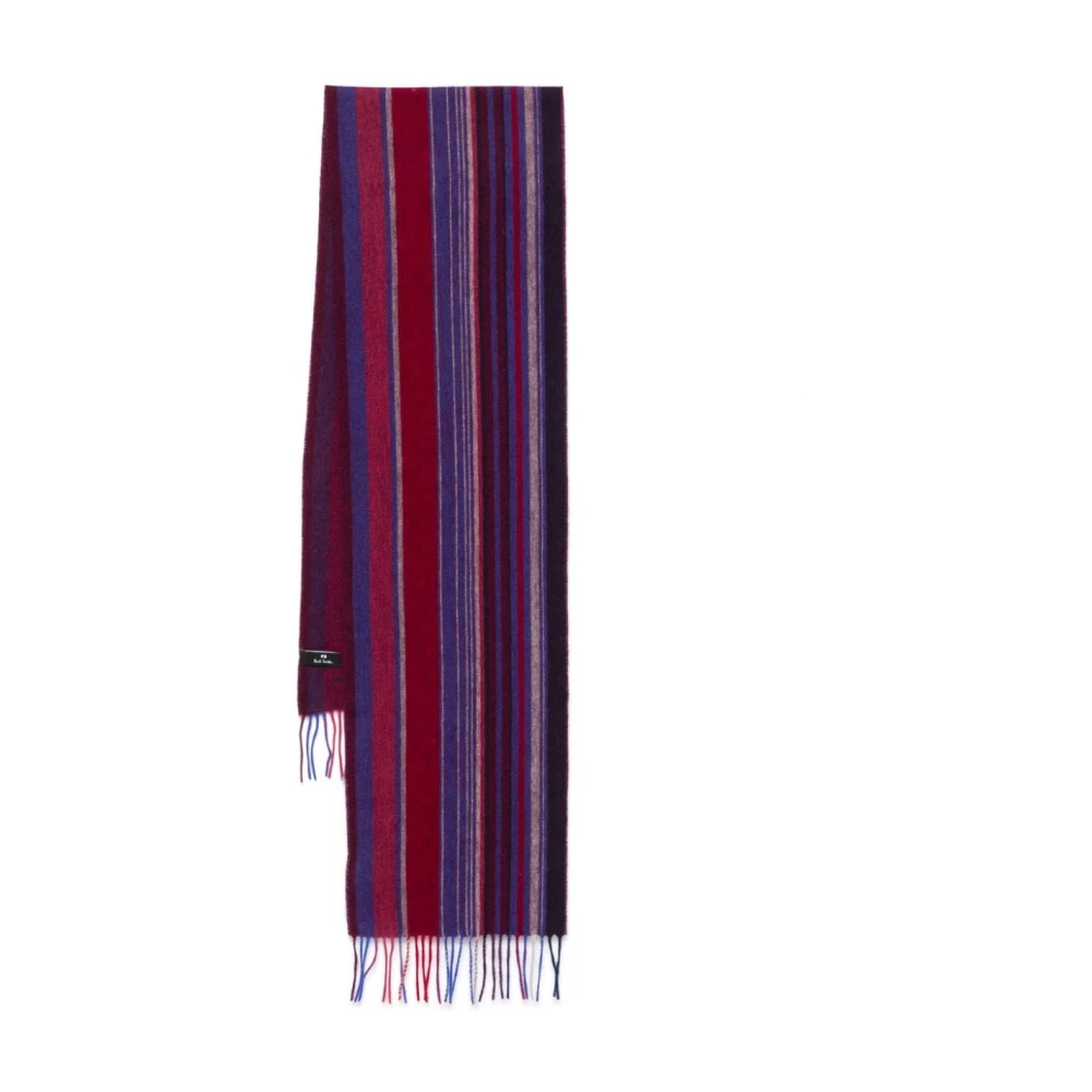 Paul Smith Rood Gestreepte Wollen Sjaal Multicolor Heren