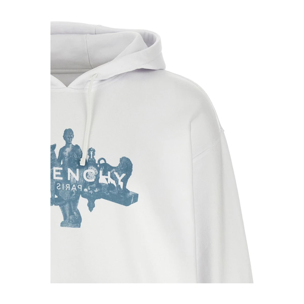 Givenchy Witte Hoodie met Logo Print White Heren