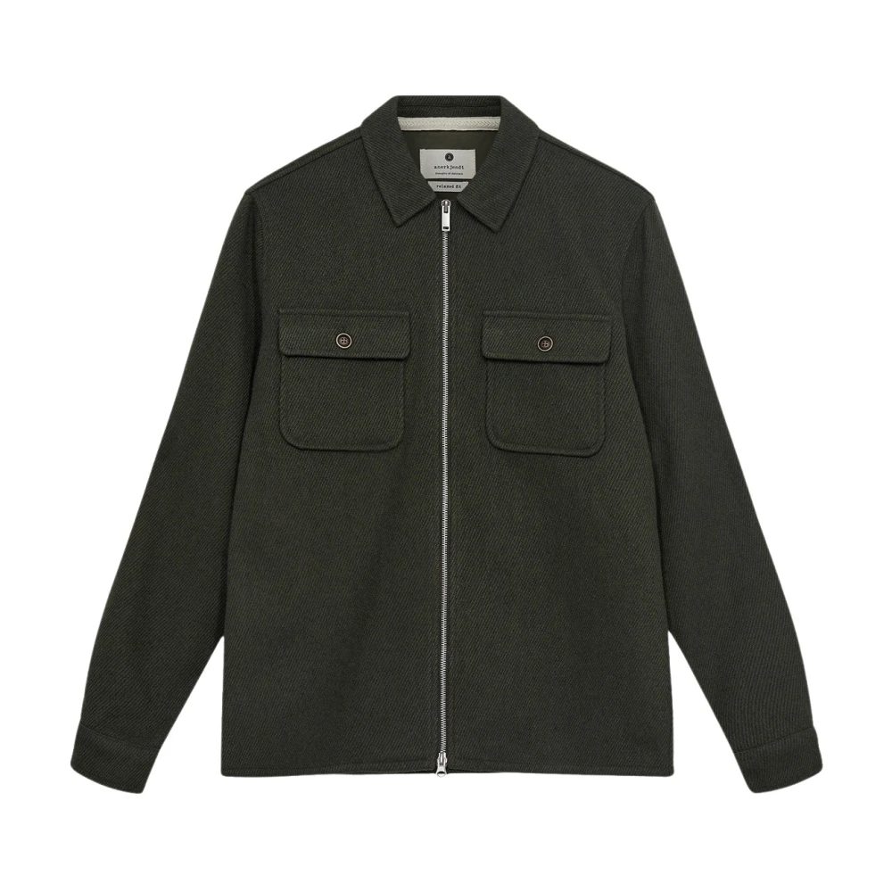 Anerkjendt Blauw Heavy Twill Overshirt Green Heren