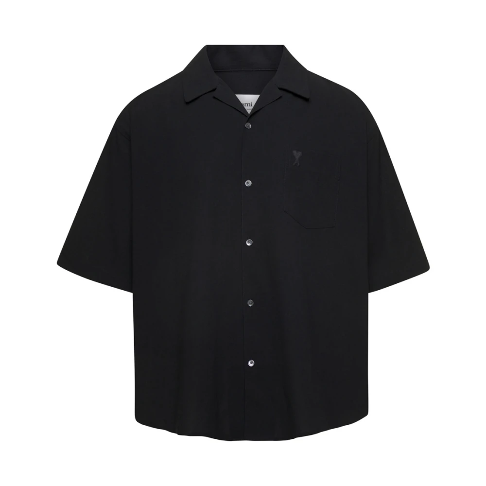 Ami Paris Zwarte T-shirts & Polos Ss24 Black Heren
