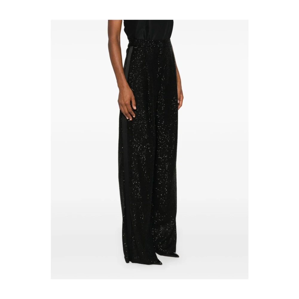 Max Mara Elegante Pianoforte Zwarte Wollen Broek Black Dames