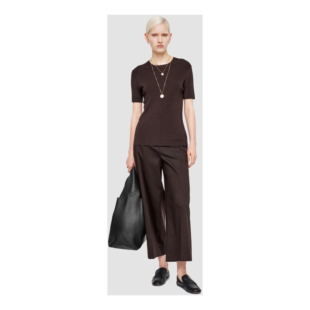joseph Satin Rib Gebreide Top Brown Dames