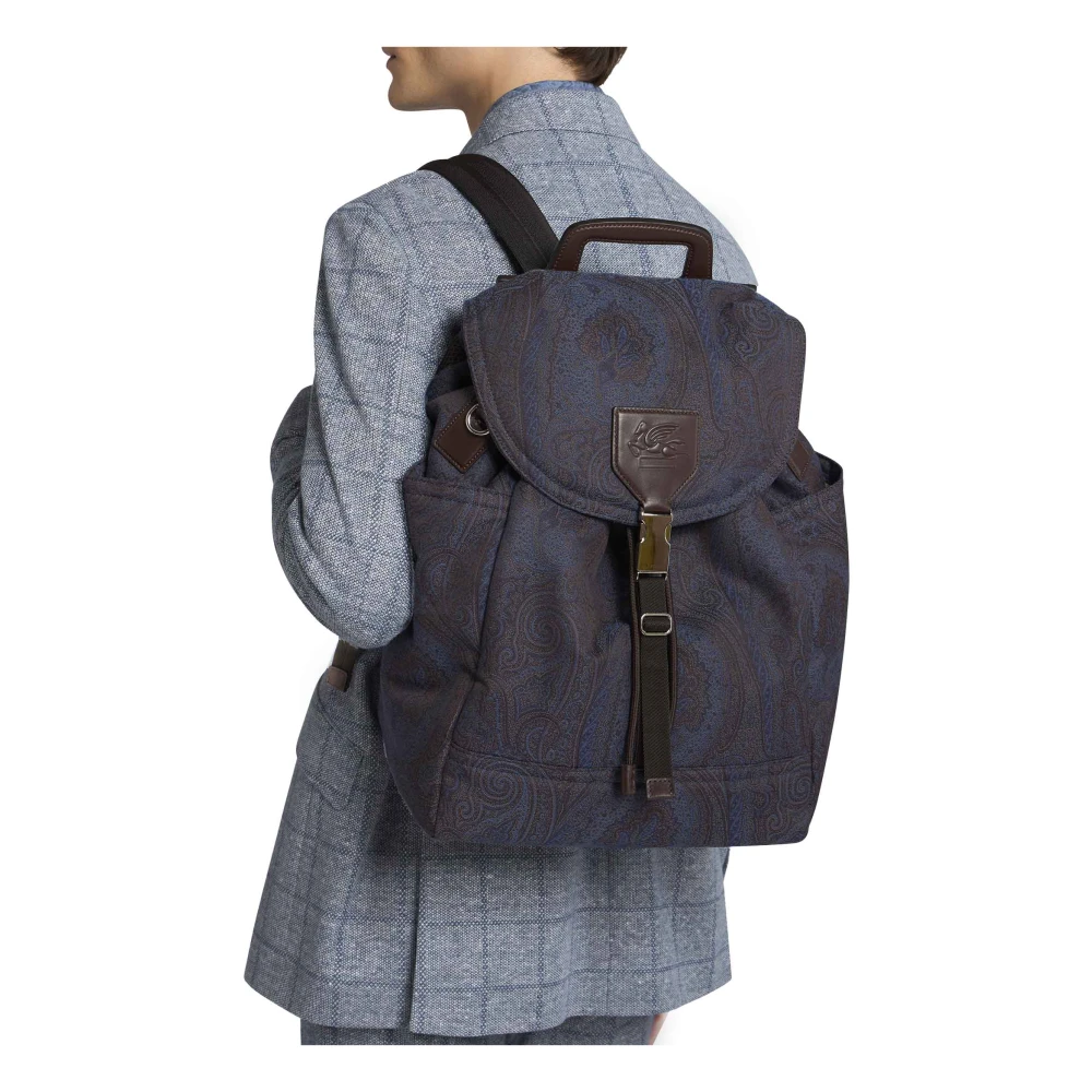 ETRO Blauwe Bucket Bag & Rugzak Blue Heren