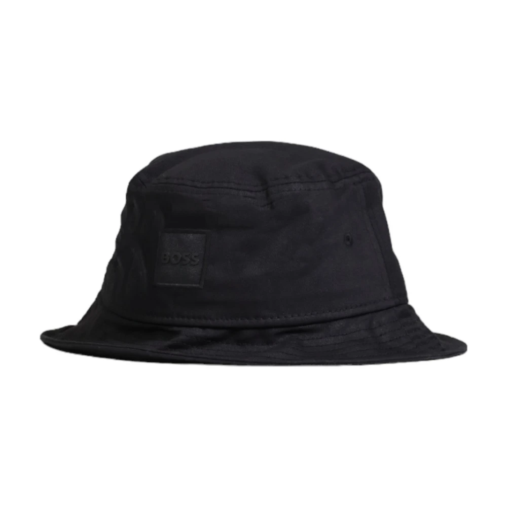 Boss Zwarte katoenen pet met slip-on sluiting Black Heren