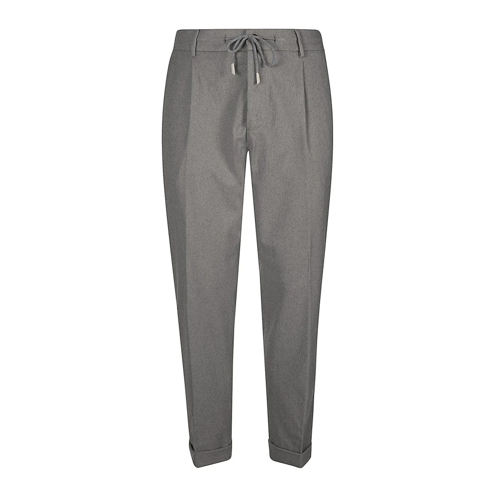 Eleventy Men's Gray Slim-Fit Trousers, W34, Pantalone Jogger Elasticatura