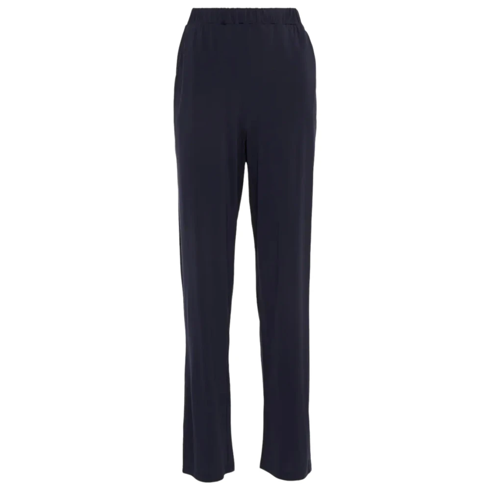Max Mara Wijde Viscose Crêpe Broek Blue Dames