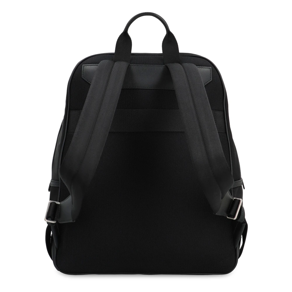 Bally Nylon rugzak met leren details Black Heren