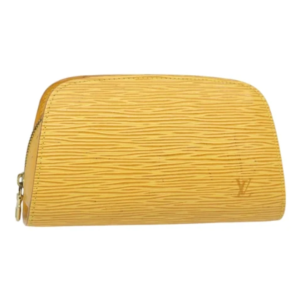 Louis Vuitton Vintage Pre-owned Leather pouches Yellow Dames