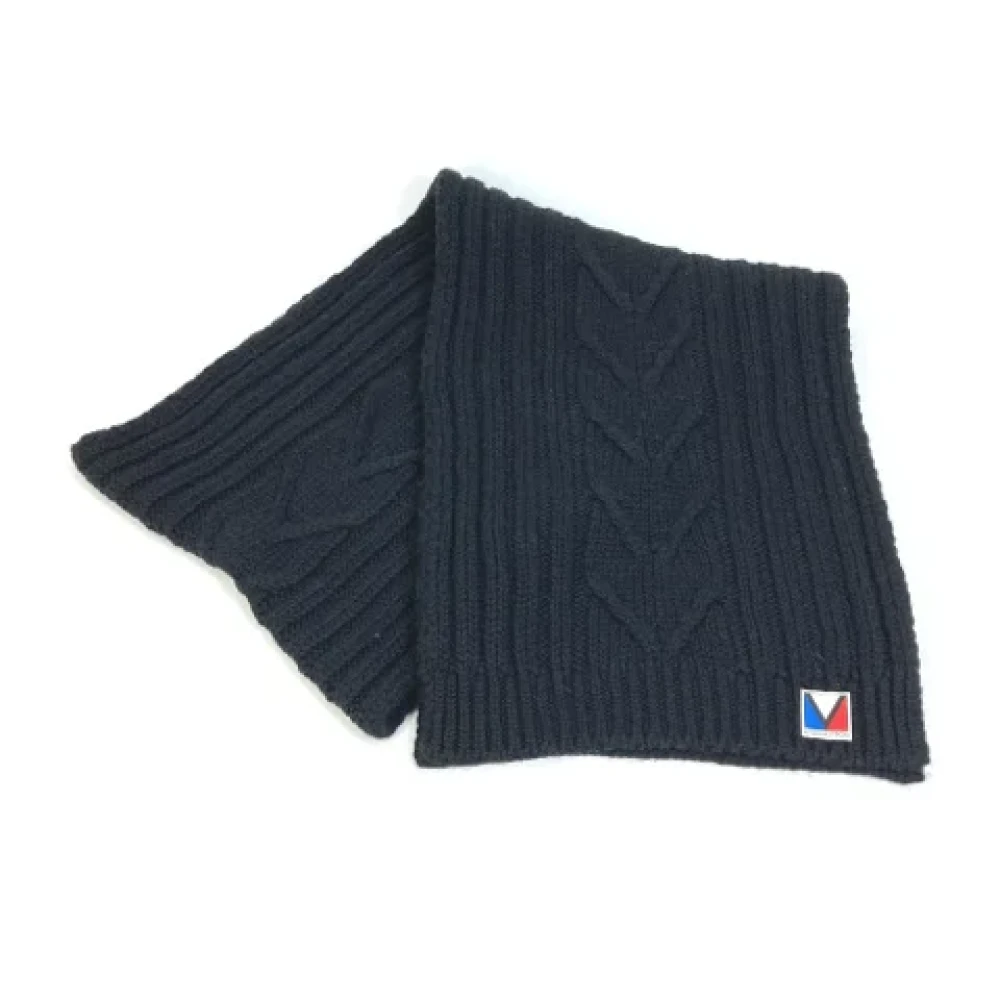 Louis Vuitton Vintage Pre-owned Wool scarves Blue Heren