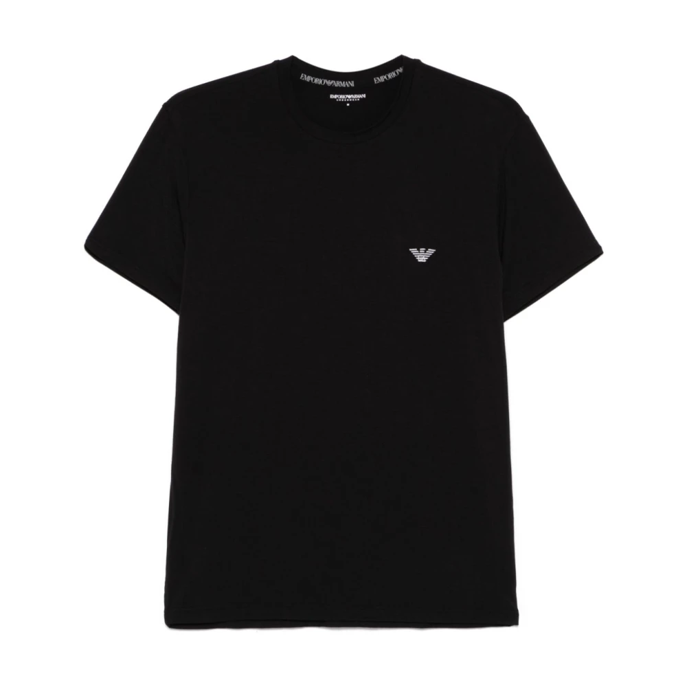 Emporio Armani Men's Black Cotton T-Shirts And Polos