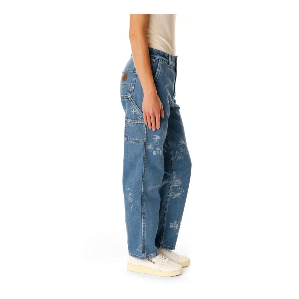 Carhartt WIP Utility Straight Fit Jeans Blue Dames