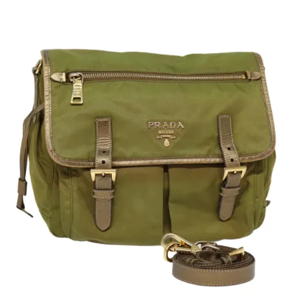 Prada Vintage Pre-owned Nylon shoulder-bags Brown Dames