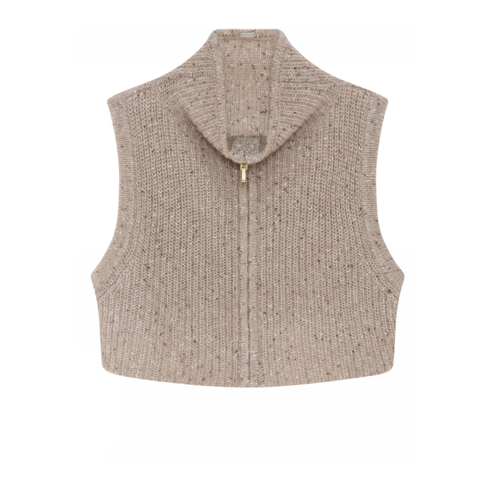 Gustav Gebreide Nekwarmer White Swan Cardigan Beige Dames