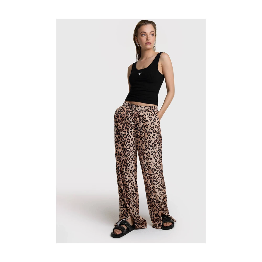 Alix The Label Luipaard Twill Broek Brown Dames