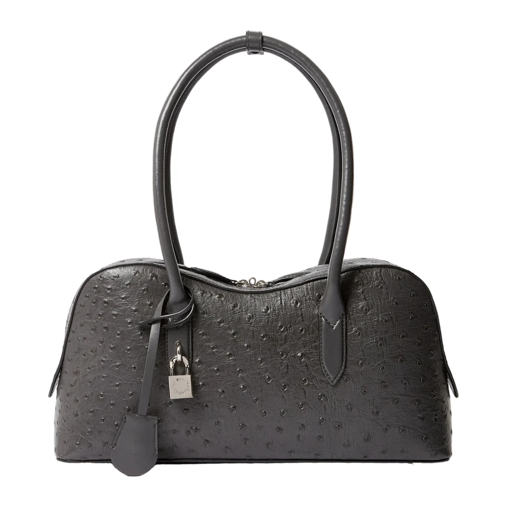 Stella Mccartney Vrouw Grijs Ryder Ostrich Schoudertas