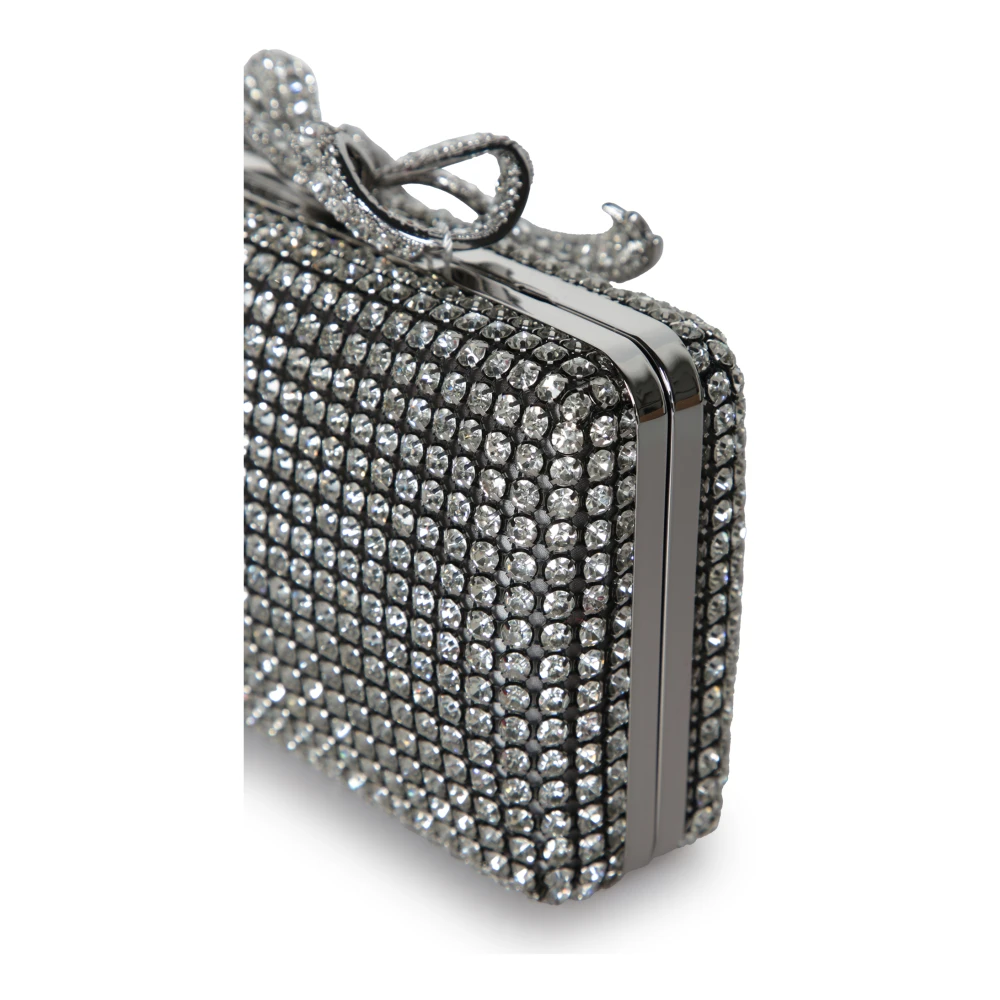 Self Portrait Kristal Doos Fonkelende Clutch Gray Dames