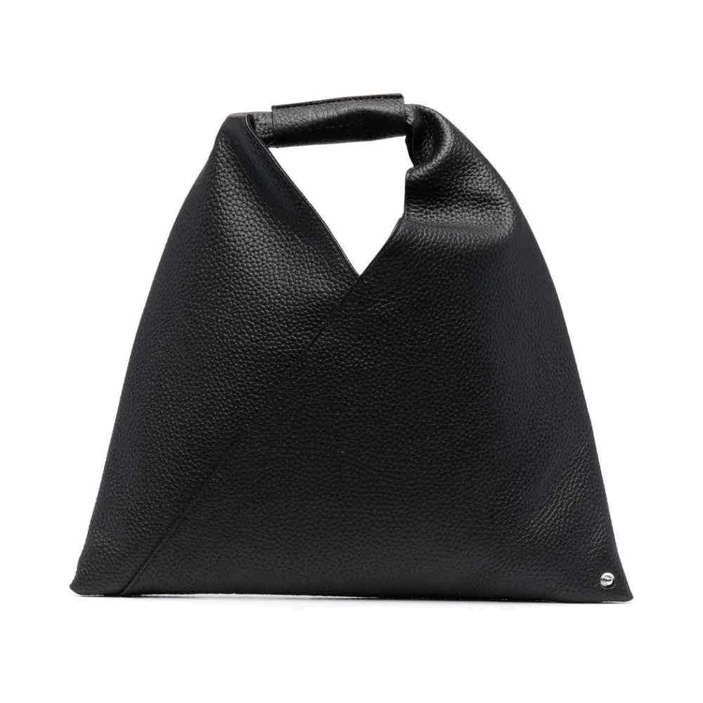 MM6 Maison Margiela Zwarte Pebble Textuur Cirkelvormige Handtas Black Dames