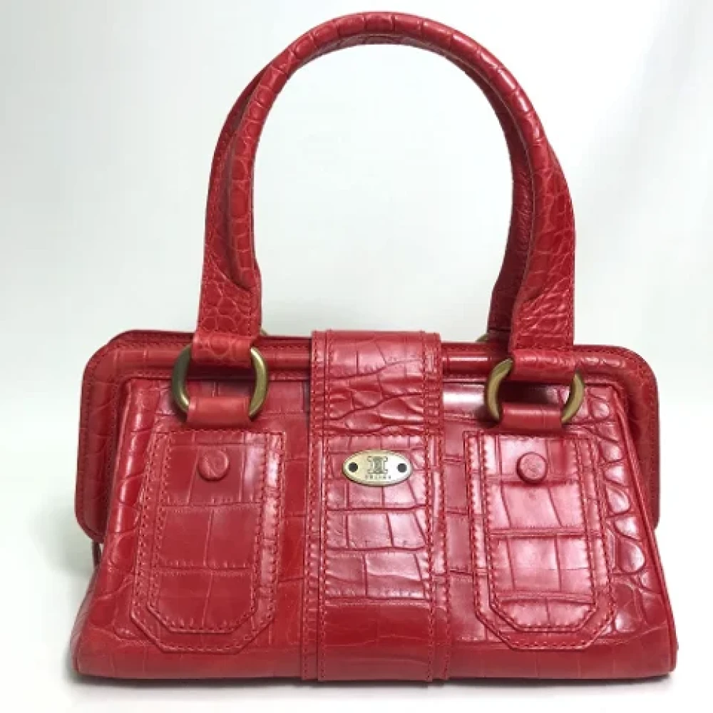 Celine Vintage Pre-owned Leather handbags Red Dames