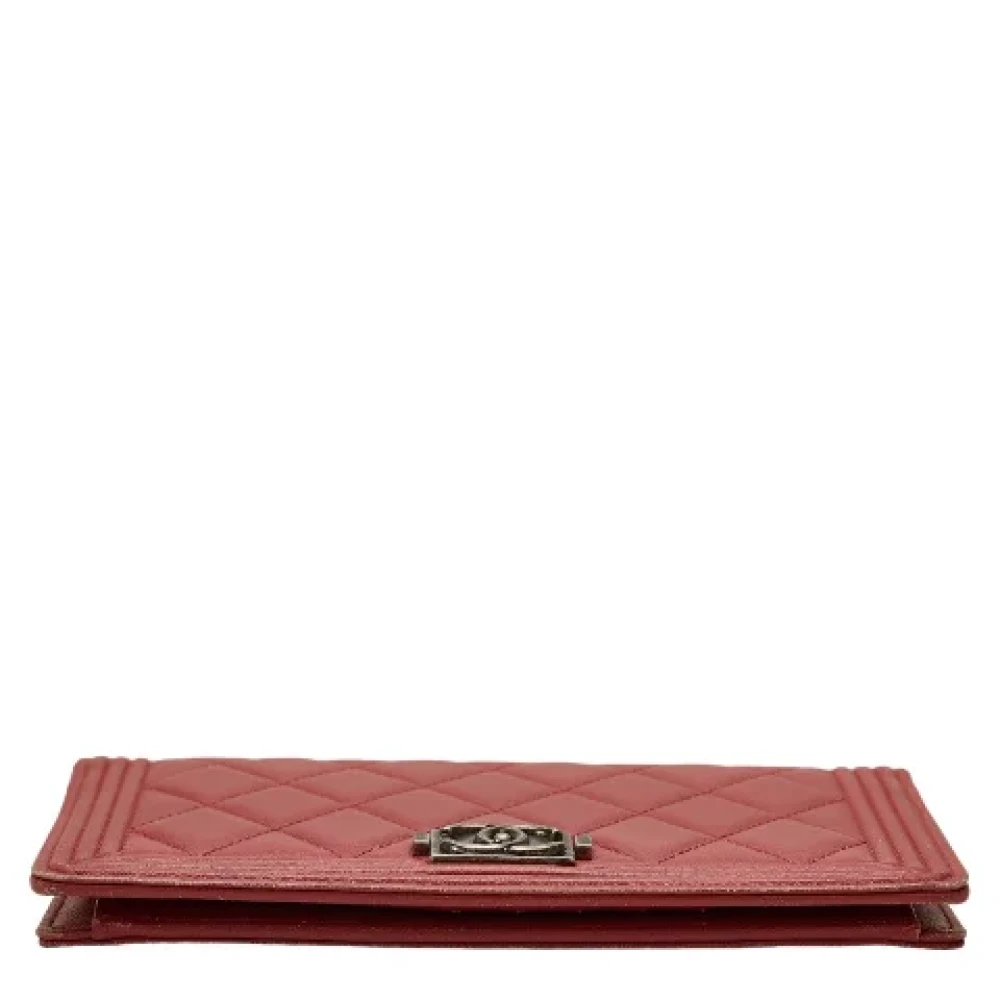 Chanel Vintage Pre-owned Leather wallets Red Dames