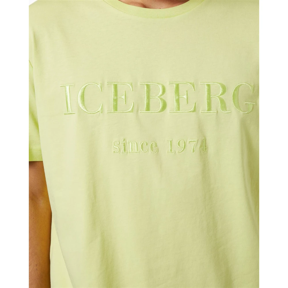 Iceberg Gele T-shirt met geborduurd logo Yellow Heren