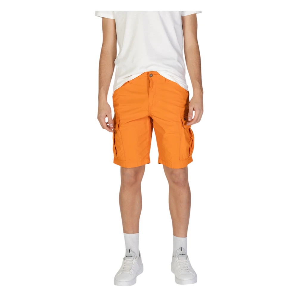 Napapijri Oranje Katoenen Rits Shorts Herfst Winter Orange Heren