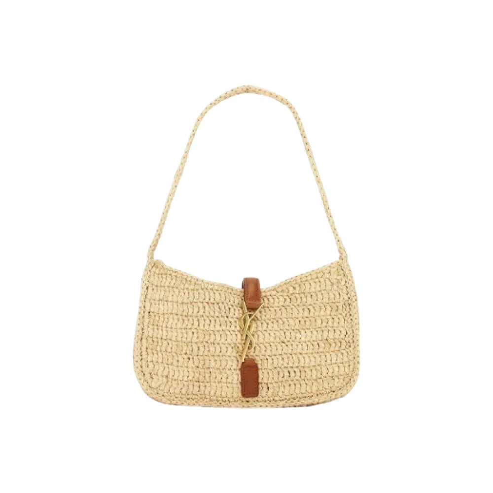 Saint Laurent Vintage Pre-owned Raffia shoulder-bags Beige Dames