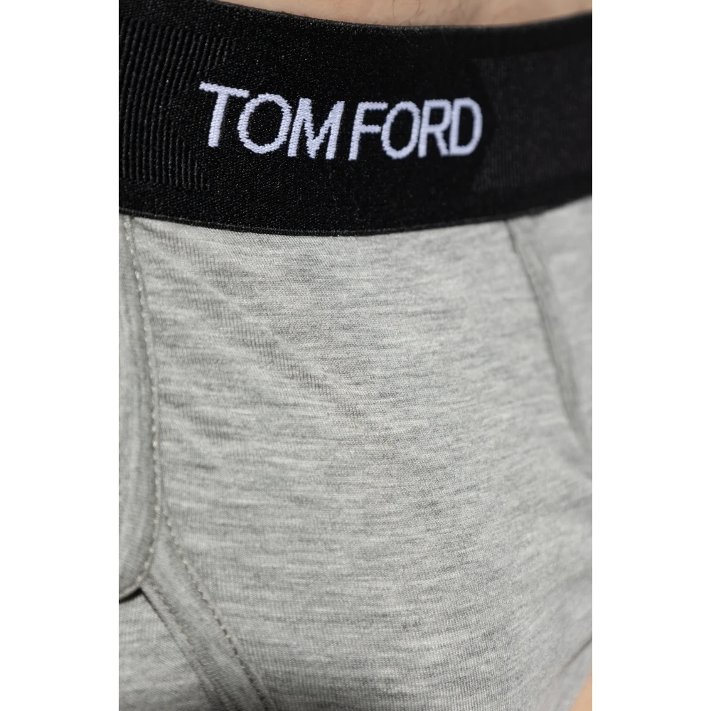 Tom Ford Twee-pack slips met logo Gray Heren
