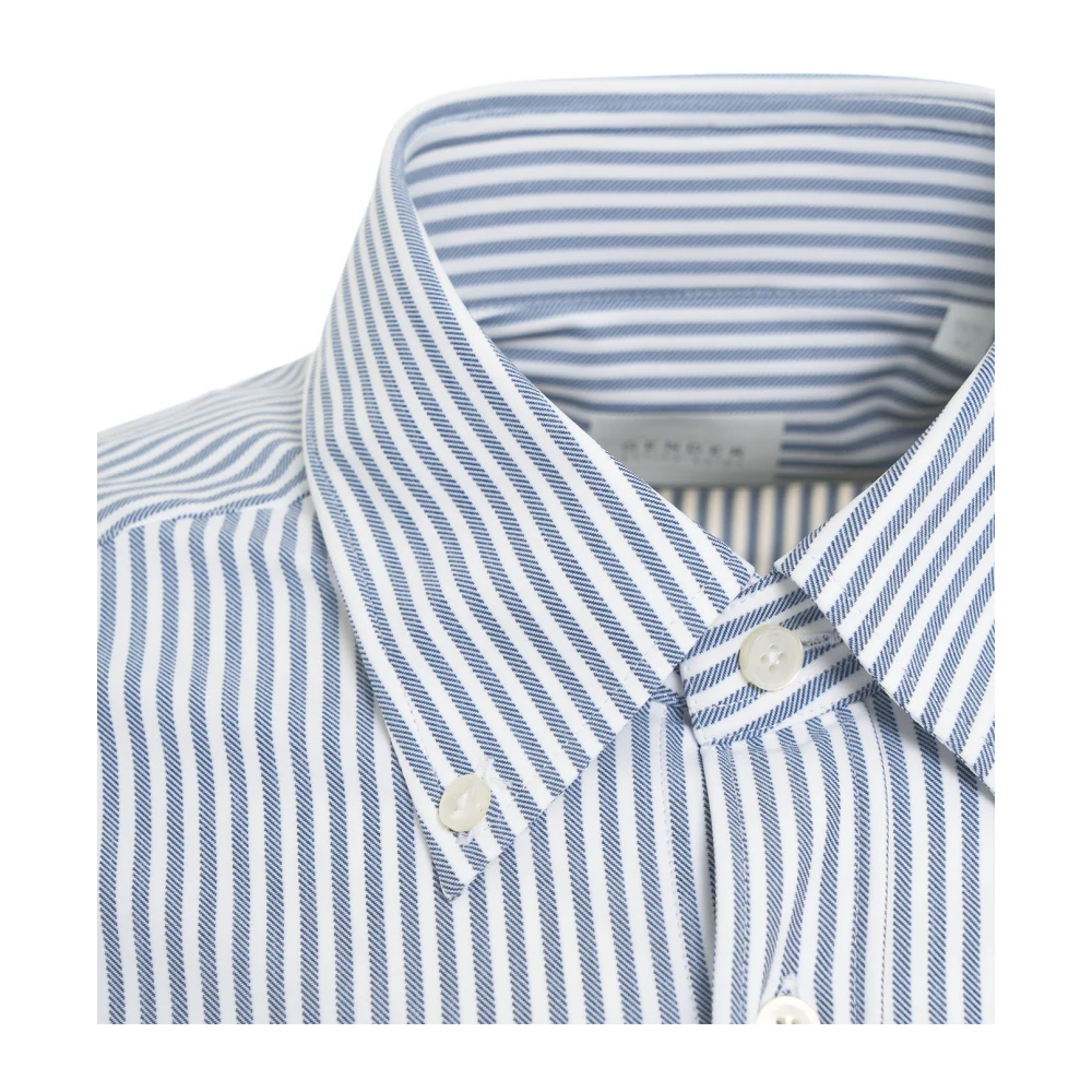 Gender Actieve Textiel Tailor Shirt met Strepen Blue Heren
