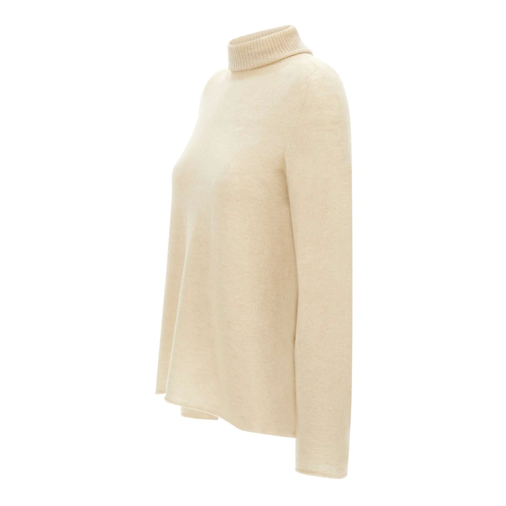 Kaos Wollen Coltrui Trui Ivoor Beige Dames