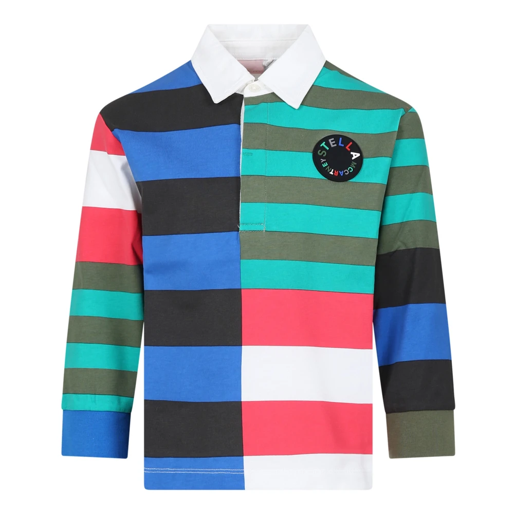 Multifarvet Stribet Langærmet Polo Shirt