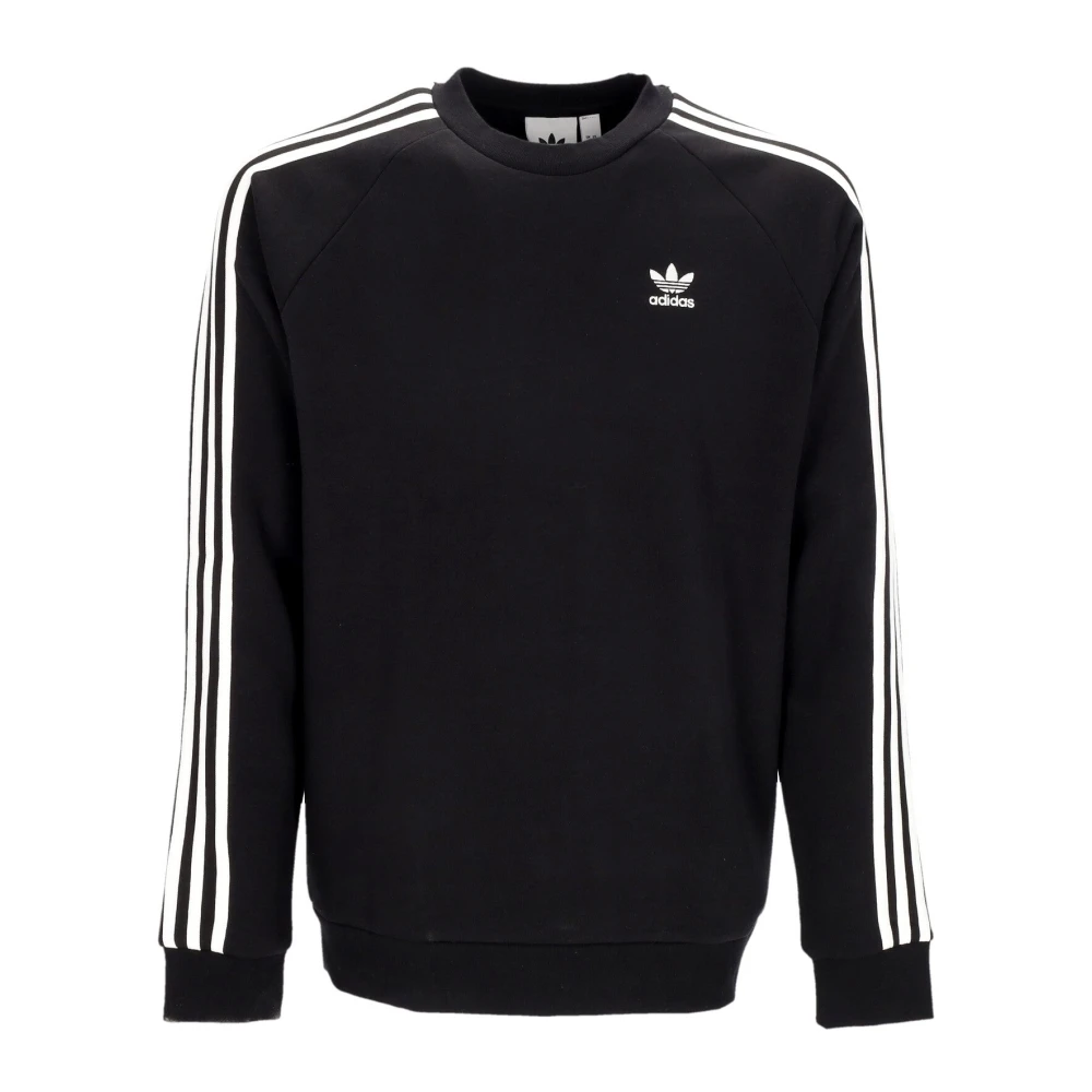 Adidas Svart 3-Stripes Crewneck Sweatshirt Black, Herr