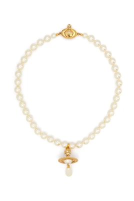 One Row Pearl Drop Choker