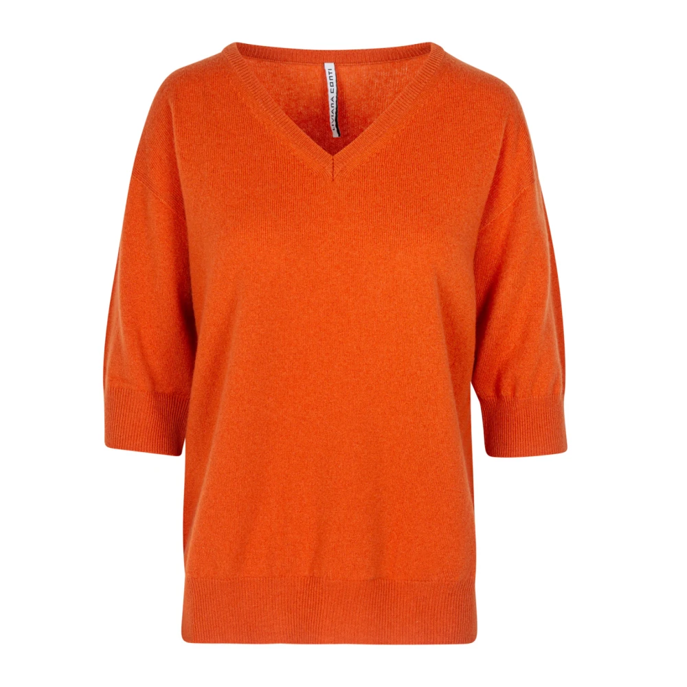Liviana Conti Kasjmier V-hals trui Orange Dames
