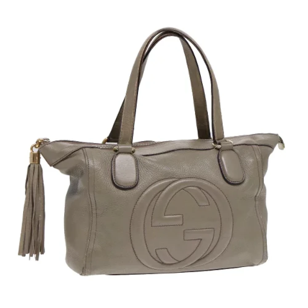 Gucci Vintage Pre-owned Leather handbags Gray Dames