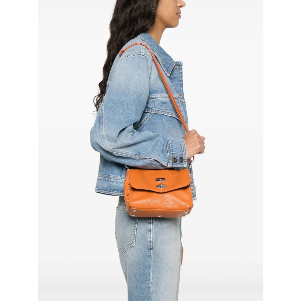 Zanellato Oranje Foldover Top Handtas Orange Dames