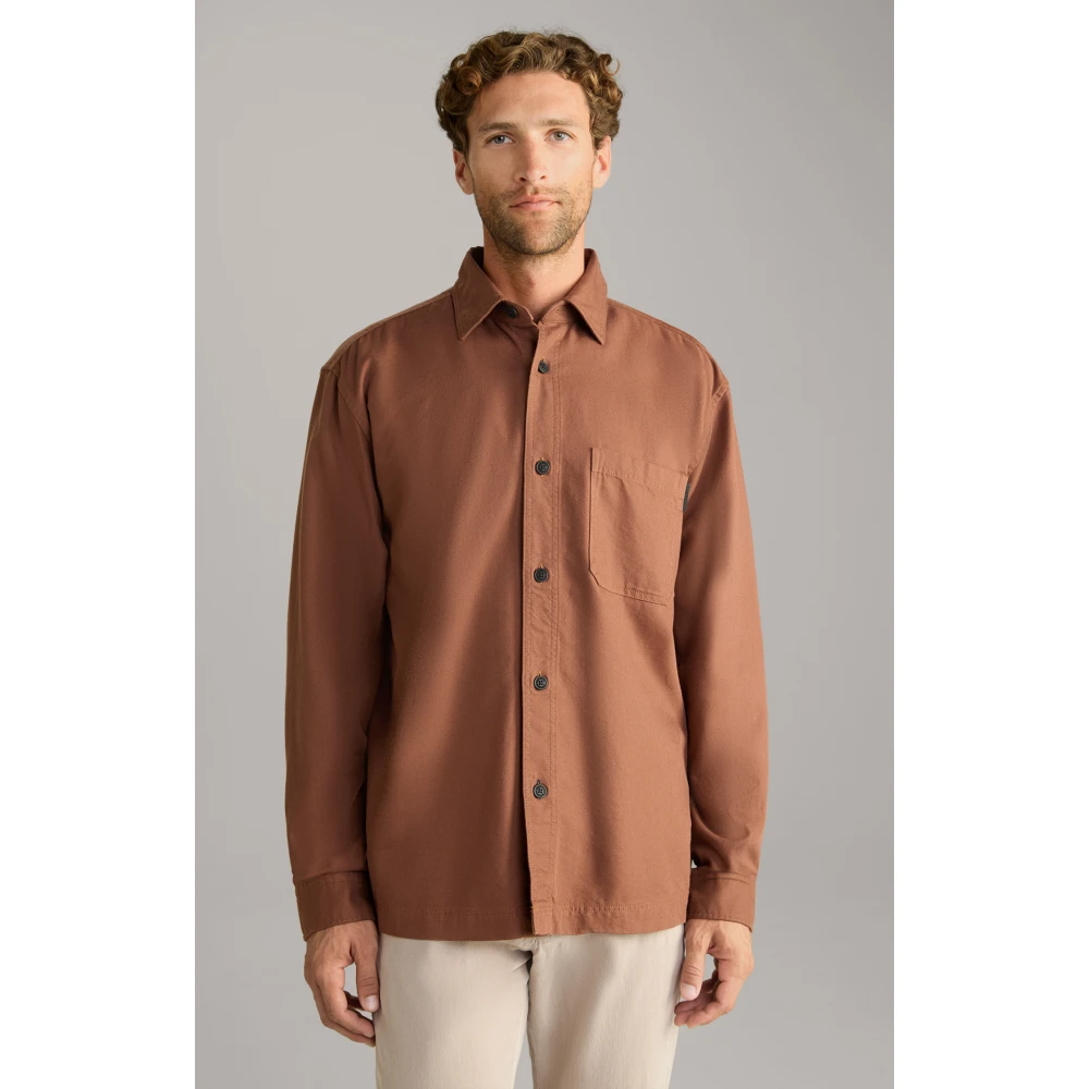 Joop! Bruine denim shirt met achterprint Brown Heren