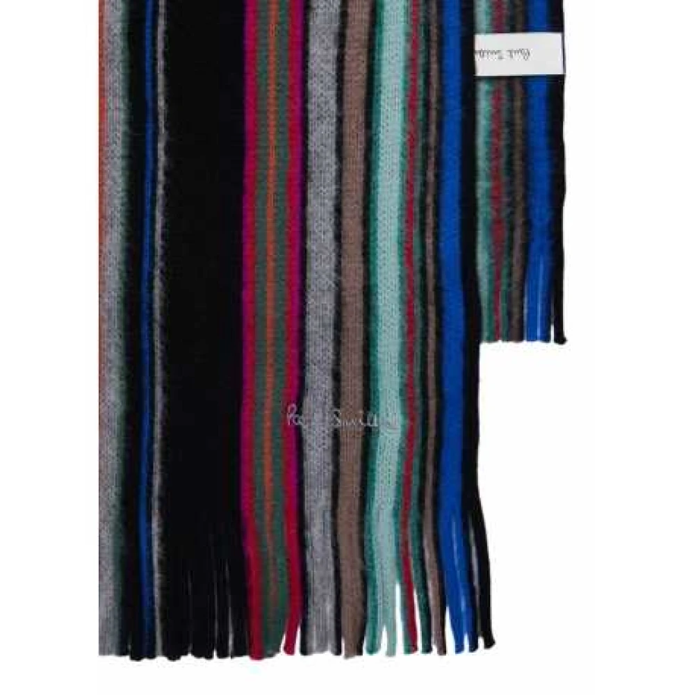 Paul Smith Gestreepte Multicolor Zwarte Sjaal Unisex Multicolor Unisex