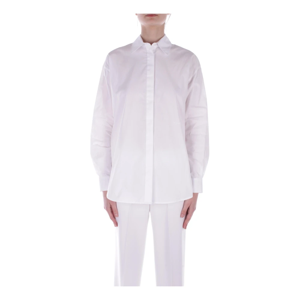 Pinko Klassieke Witte Overhemd met Geborduurd Logo White Dames