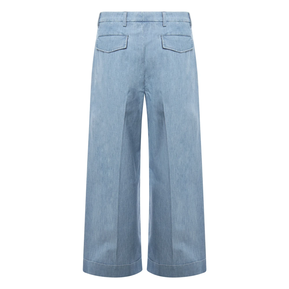 Valentino Garavani Blauwe Jeans met Wijde Pijp Kort Blue Heren